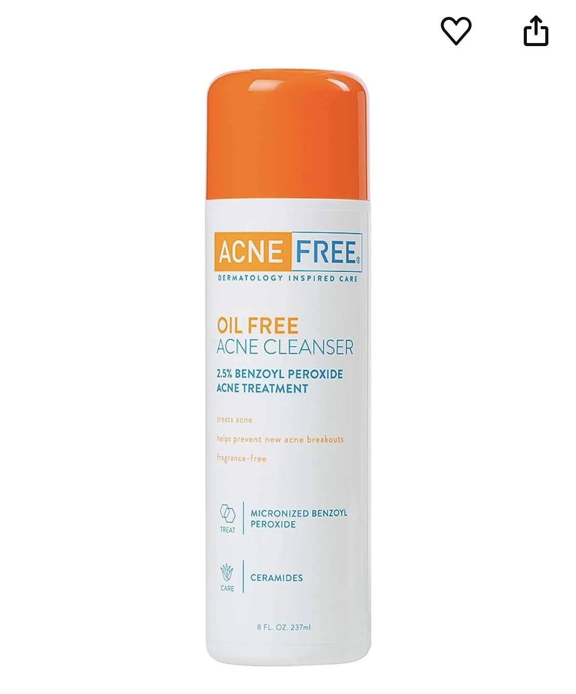 Acne Free Oil-Free Acne Cleanser with Benzoyl Peroxide 2.5%